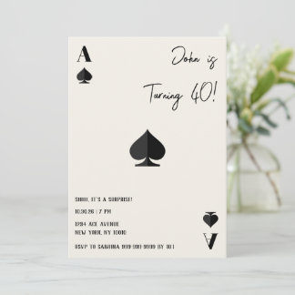 Ace of Spades Birthday Card | Playing Card Party T Karte