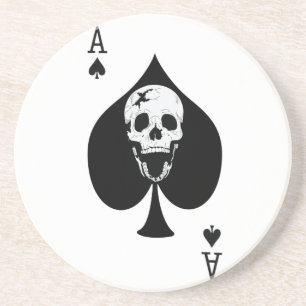 Ace of Spades Fractured Skull Sandstein Untersetzer