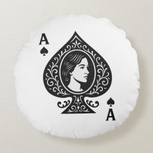 Ace of Spades - Lady Cameo Filigree Emblem Rundes Kissen