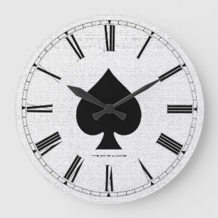 Ace of Spades Large Wall Clock Große Wanduhr