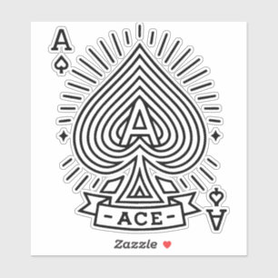 Ace of Spades - Monoline Sonnenbrust Emblem Aufkleber