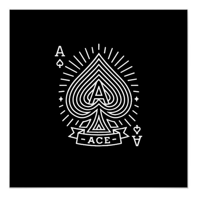 Ace of Spades - Monoline Sonnenbrust Emblem Poster (Vorderseite)