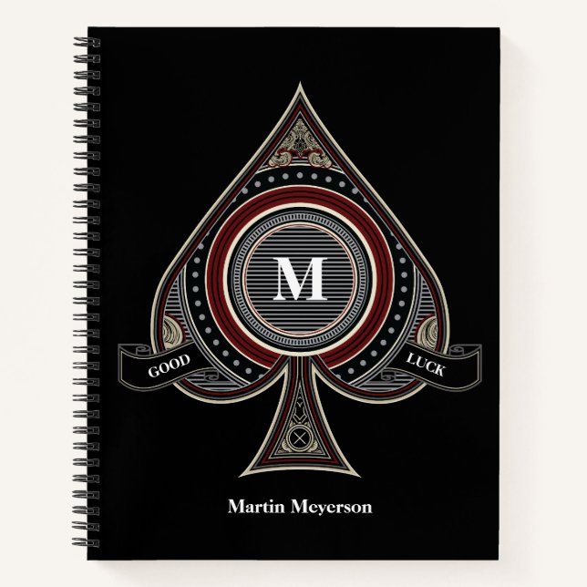 Ace of Spades Personalisiert Notizbuch (Vorderseite)
