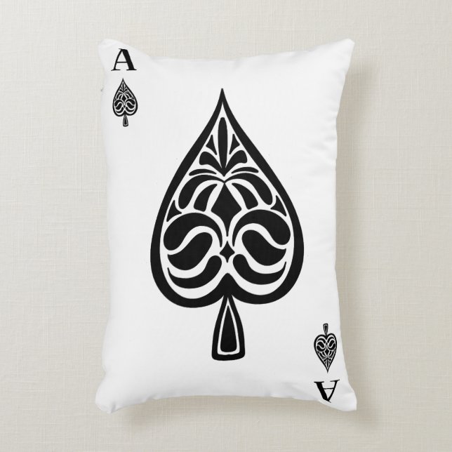 Ace Pipe Black and White Playing Card Dekokissen (Vorderseite(Vertikal))