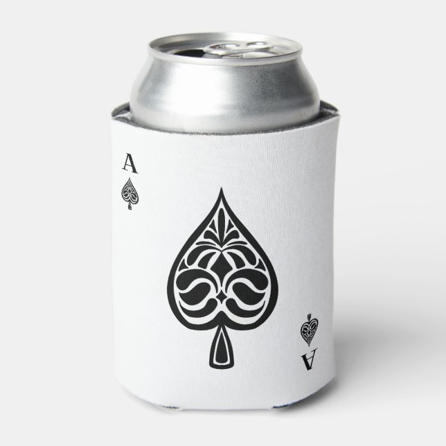 Ace Pipe Black and White Playing Card Dosenkühler (Kanne Vorderseite)
