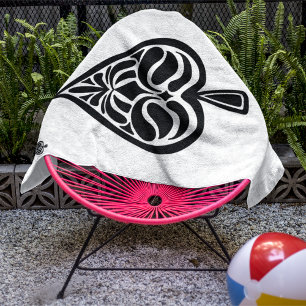 Ace Pipe Black and White Playing Card Strandtuch