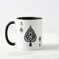 Ace Pipe Black and White Playing Card