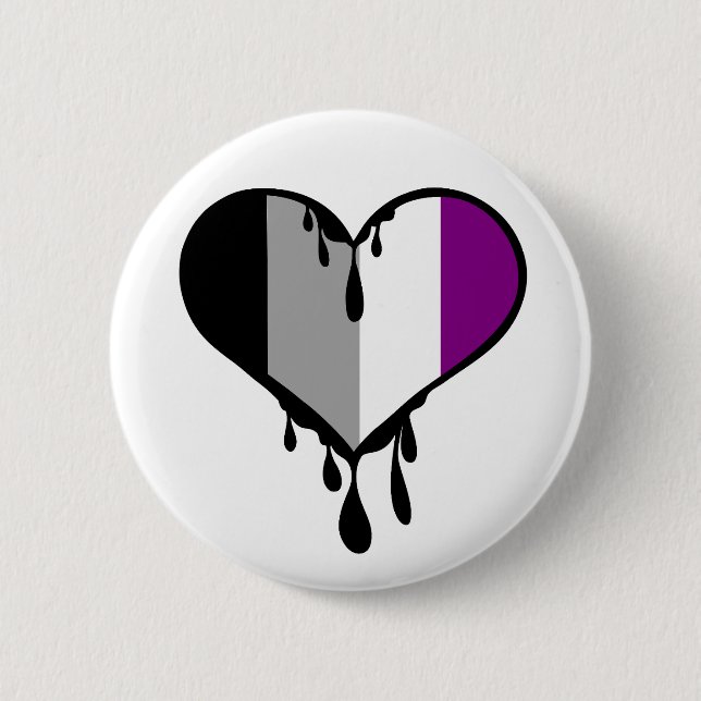 Ace Pride Dripping Heart Button (Vorderseite)