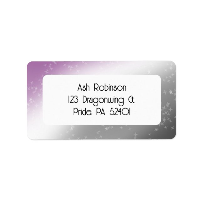 Ace Pride Glitzer Sparkle Gradient Abstrakt Lila Adressaufkleber (Vorne)
