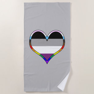 Ace Pride Heart Beach Handtuch