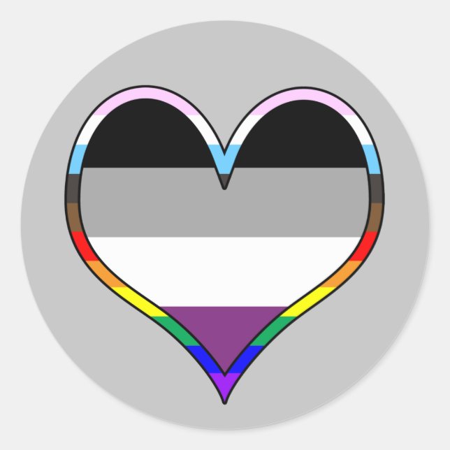 Ace Pride Heart Classic Round Aufkleber (Vorderseite)