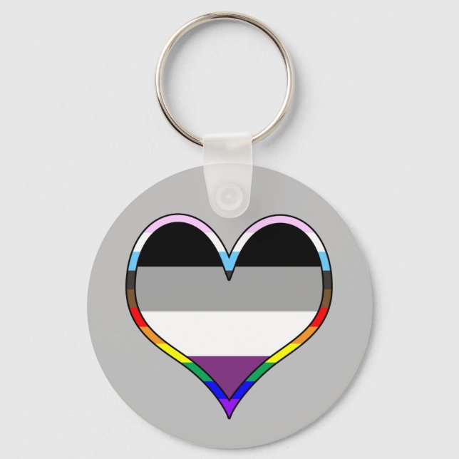 Ace Pride Heart Keychain Schlüsselanhänger (Vorderseite)