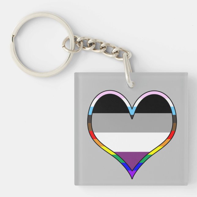 Ace Pride Heart Keychain Schlüsselanhänger (Vorderseite)