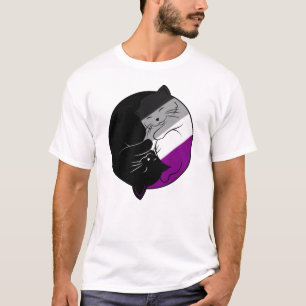 Ace Pride LGBT Gay Yin Yang Cats T-Shirt