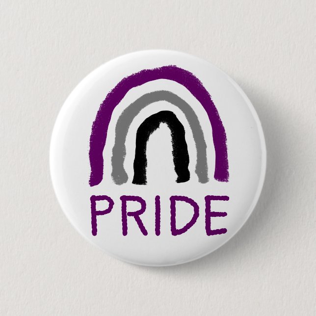 Ace Pride Painted Crayon Rainbow Button (Vorderseite)