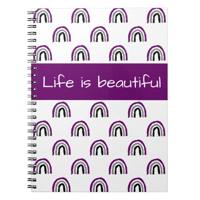 Ace Pride Painted Crayon Rainbow Notizblock (Vorderseite)