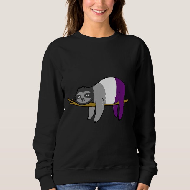 Ace Pride Sloth Asexual Sweatshirt (Vorderseite)