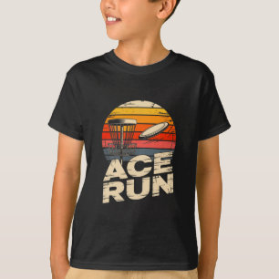 Ace Run Retro Disc Golf Sket Ace Run Sonnenunterga T-Shirt