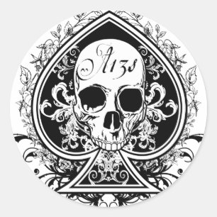 Ace Skull Runder Aufkleber