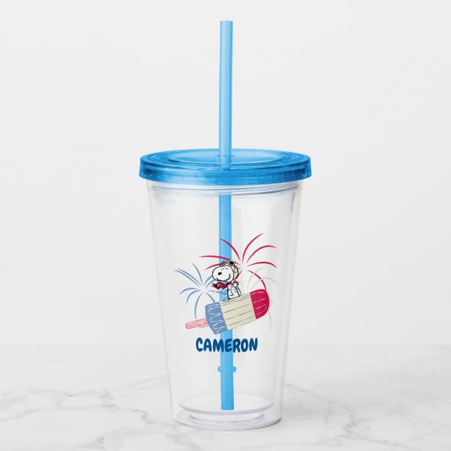 Ace Snoopy auf dem Eis-Pop Acryltrinkbecher (Vorderseite)