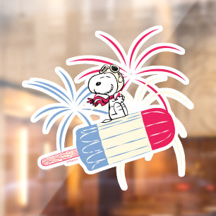 Ace Snoopy auf dem Eis-Pop Fensteraufkleber