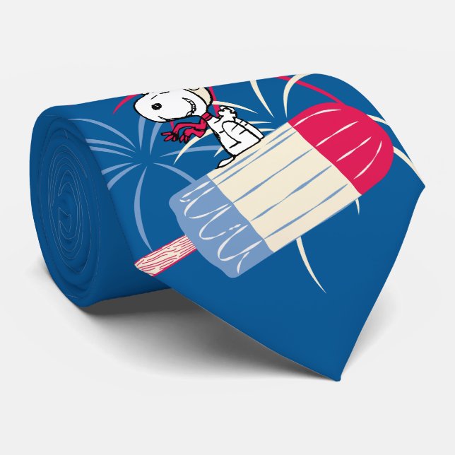 Ace Snoopy auf dem Eis-Pop Krawatte (Gerollt)