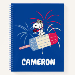 Ace Snoopy auf dem Eis-Pop Notizbuch