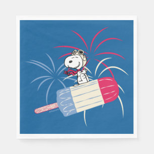 Ace Snoopy auf dem Eis-Pop Serviette
