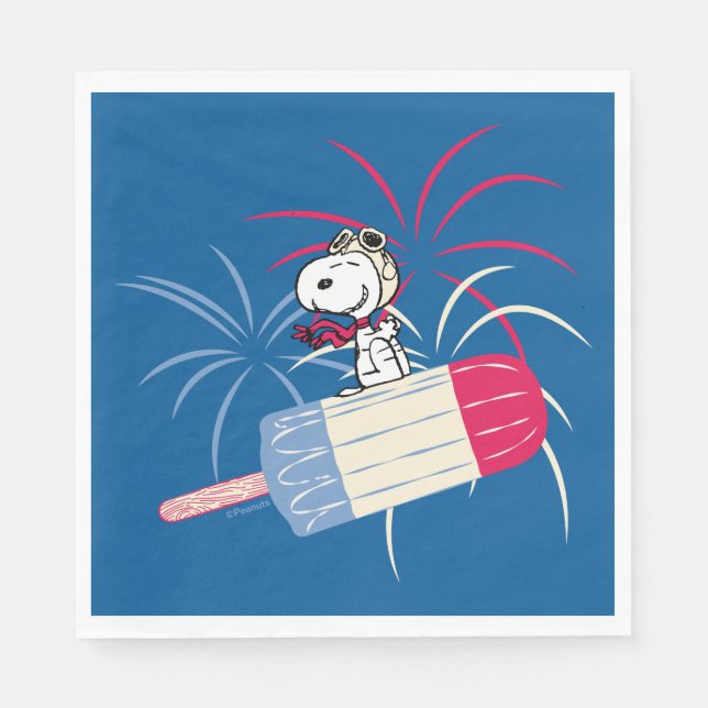 Ace Snoopy auf dem Eis-Pop Serviette (Vorderseite)