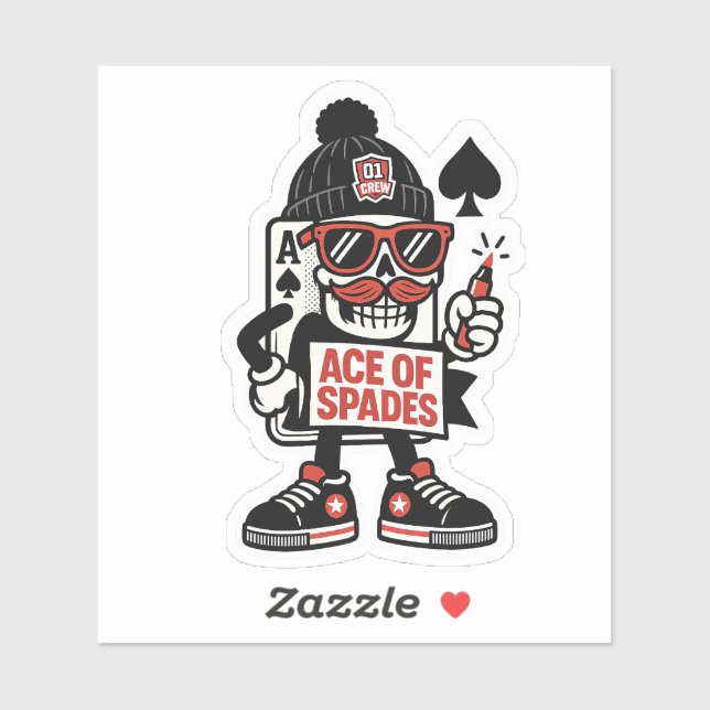 Ace Street Mascot — Pro Grind Edition Aufkleber (Blatt)