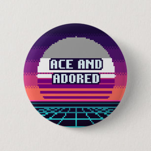 Ace und verehrte Pride-Pixel-Taste Button