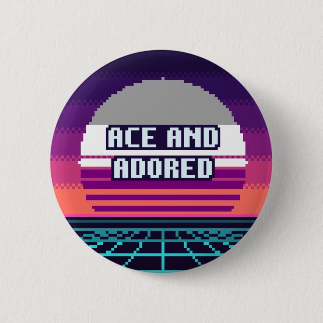 Ace und verehrte Pride-Pixel-Taste Button (Vorderseite)