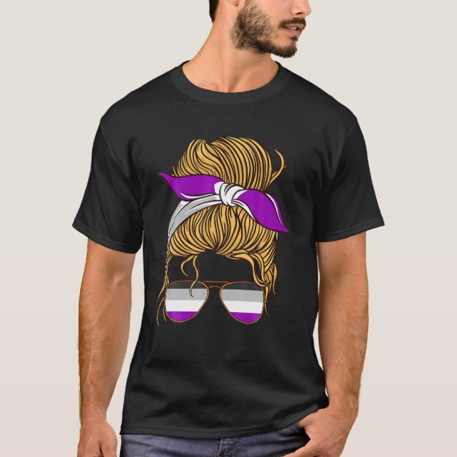 Ace Woman Scarf Hair Kümmert sich nicht um Asexual T-Shirt (Vorderseite)