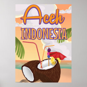 Aceh Indonesien Vintage-Reiseposter Poster
