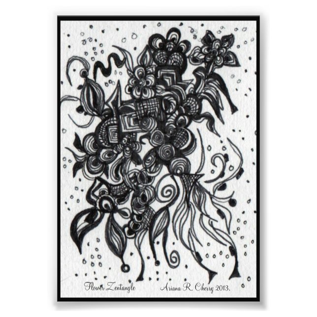 ACEO 4x5 Print Original Artwork. Blume Fotodruck (Vorne)