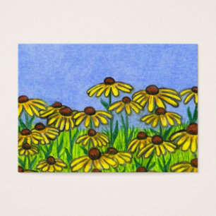 Aceo Art Card ~ Schwarz-mit Augen Susans-Blume