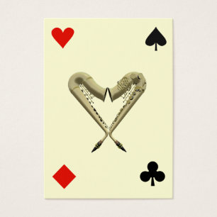 ACEO ATC-Saxophone des Herz-Diamanten, Spaten,