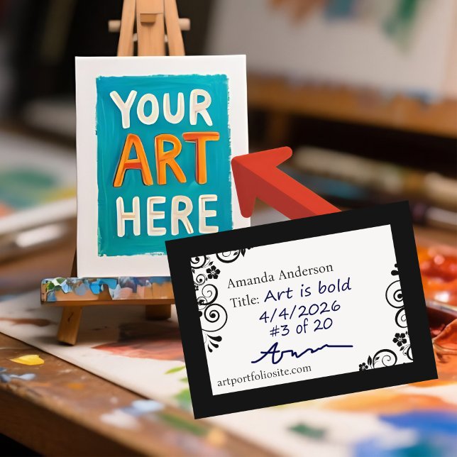 ACEO Template Elegant Professional Artist ATC Info Visitenkarte (Elegant ACEO card template for  creative artists - showcase your mini paintings professionally)