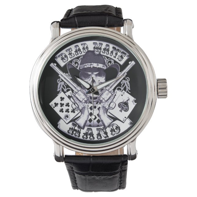 Aces and Aights Cowboy Skull Armbanduhr (Vorderseite)