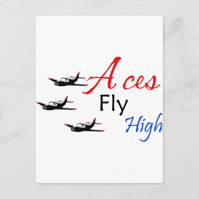 Aces fliegen hoch postkarte (Vorderseite)
