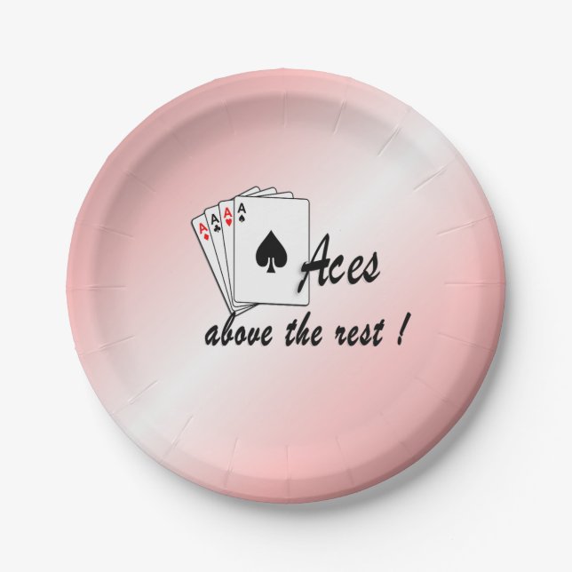 Aces oberhalb der Erholung Rot Pappteller (Vorderseite)