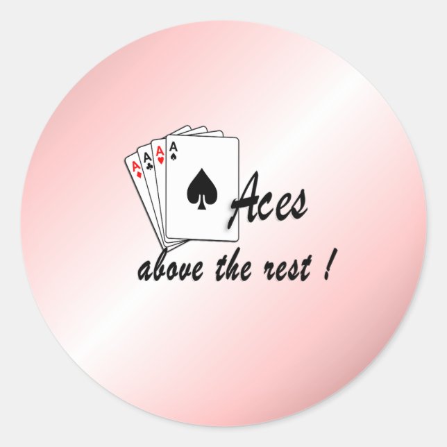 Aces oberhalb der Erholung Rot Runder Aufkleber (Vorderseite)