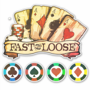 Aces Poker Chips schnell und locker Aufkleber
