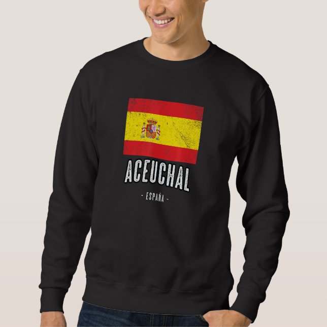 Aceuchal Spain Flag Stadt Bandera Ropa Sweatshirt (Vorderseite)