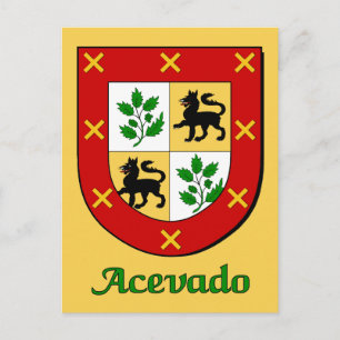 Acevado-Familienschild Postkarte