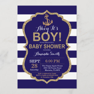 Ach, das ist ein Junge!Nautical Baby Shower Einlad Einladung
