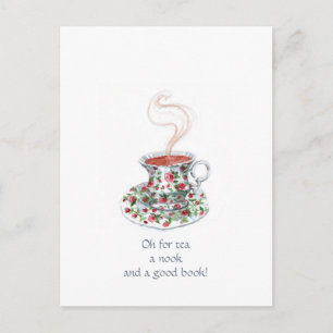Ach, einen Tee, eine Ecke und ein gutes Buch! Postkarte