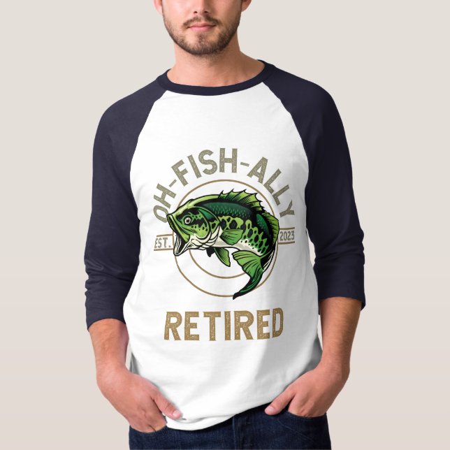 Ach-Fisch-alleinmütig, Angeln, Wandern, Ruhestand T-Shirt (Vorderseite)