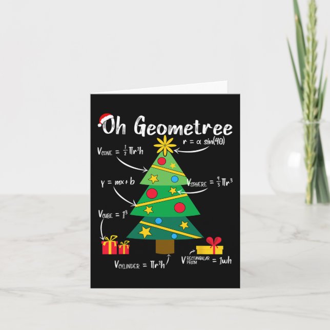 Ach geometrisch lustige Weihnachtsbaumgeometrie ma Karte (Vorderseite)