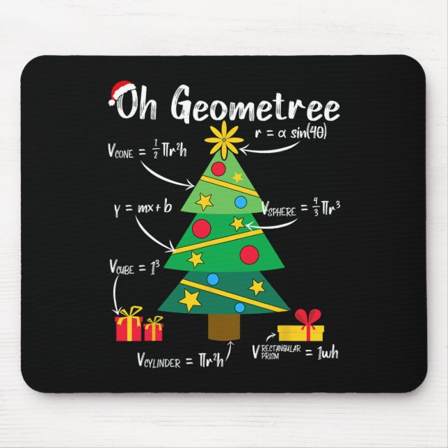 Ach geometrisch lustige Weihnachtsbaumgeometrie ma Mousepad (Vorne)